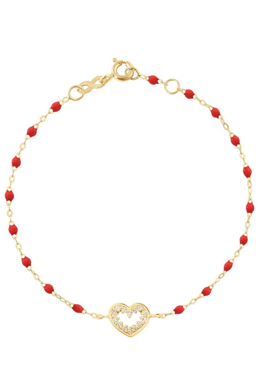 GIGI CLOZEAU-Heart Supreme Classic Gigi Diamonds Bracelet - 6.7in - Poppy-YG-PPPY