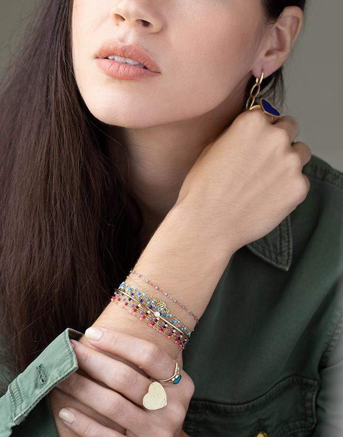 GIGI CLOZEAU-Classic Gigi Bracelet - 6.7in - Saumon-YG/SALMN