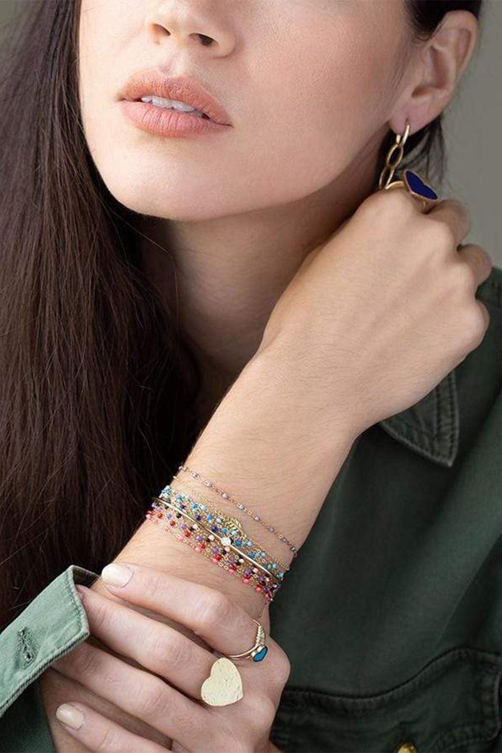GIGI CLOZEAU-Classic Gigi Bracelet - 6.7in - Sky-YG/SKY
