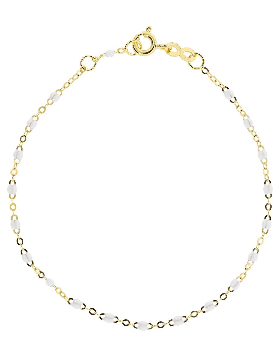 GIGI CLOZEAU-Classic Gigi Bracelet - 6.7in - White-YG/WHT