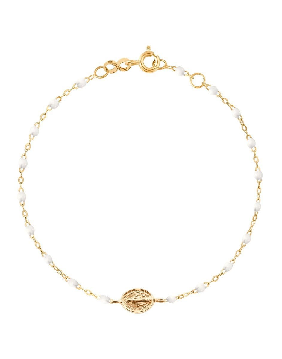 GIGI CLOZEAU-White Madone Bracelet-YG/WHT