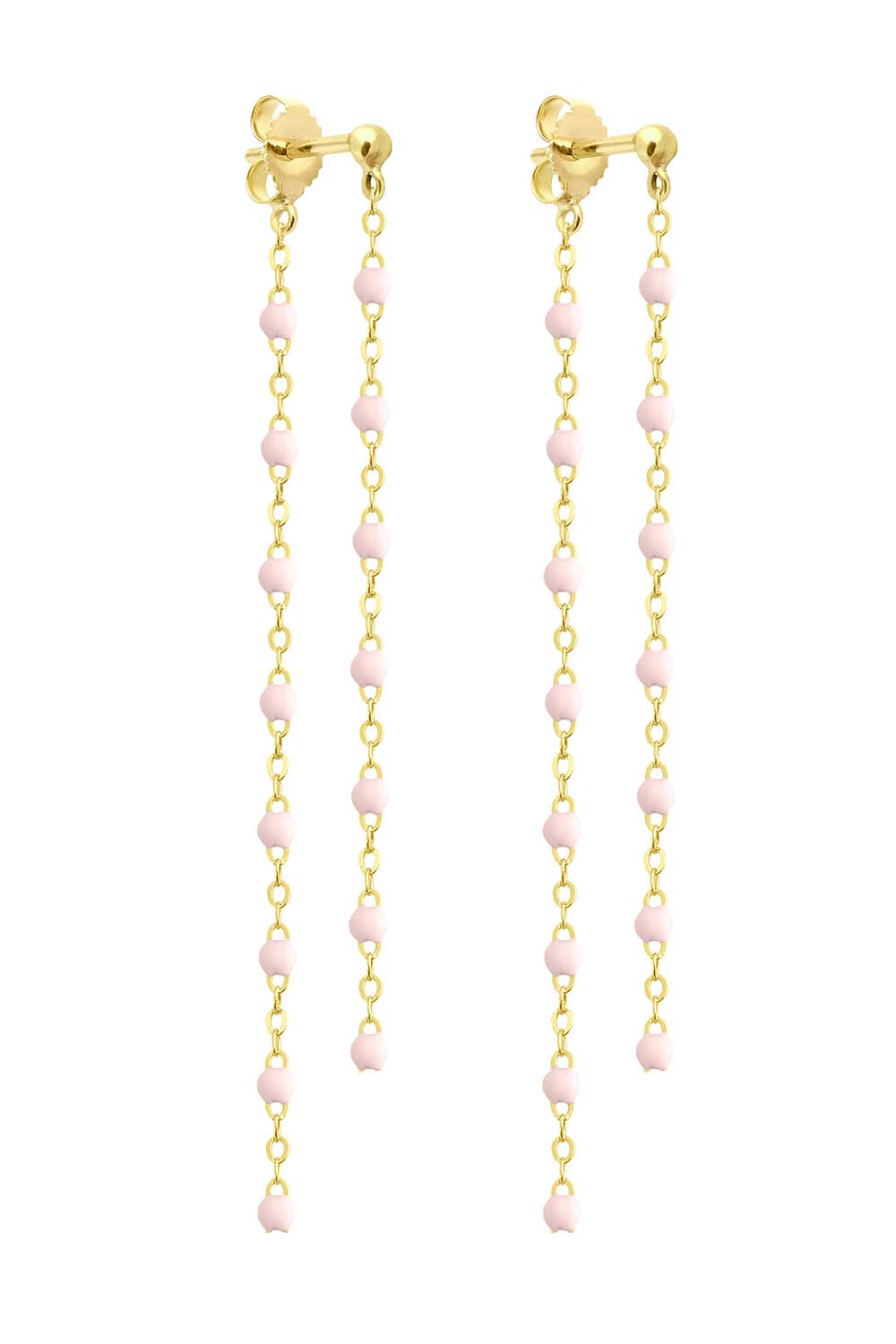 GIGI CLOZEAU-Classic Gigi Dangling Earrings - Baby Pink-YG/BPNK
