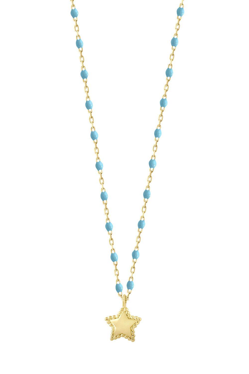 Turquoise Mini Gigi Star Necklace - Yellow Gold-TURQUOIS-15.7-JEWELRYBOUTIQUENECKLACE O-GIGI CLOZEAU