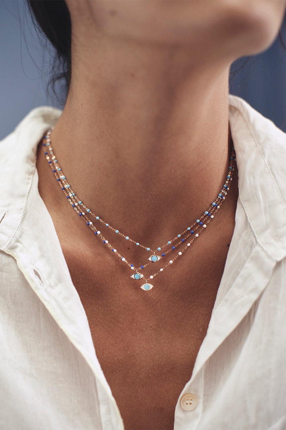  GIGI CLOZEAU-Classic Gigi Eye Necklace - 16.5in - White- 