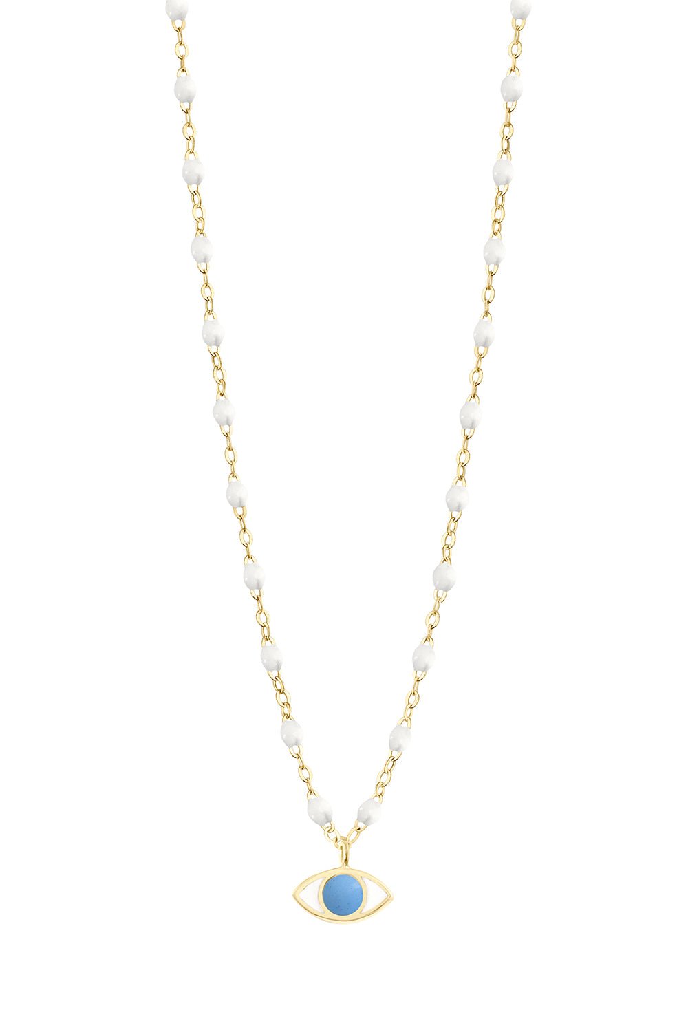 GIGI CLOZEAU-Classic Gigi Eye Necklace - 16.5in - White-