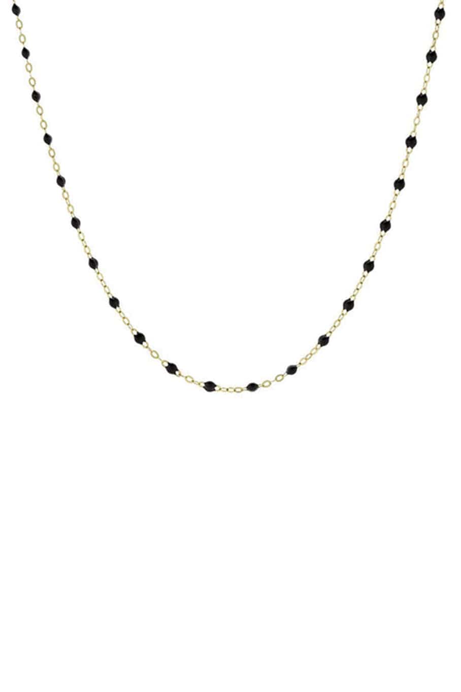 GIGI CLOZEAU-Black Bead Classic Gigi Necklace-YG/BLACK