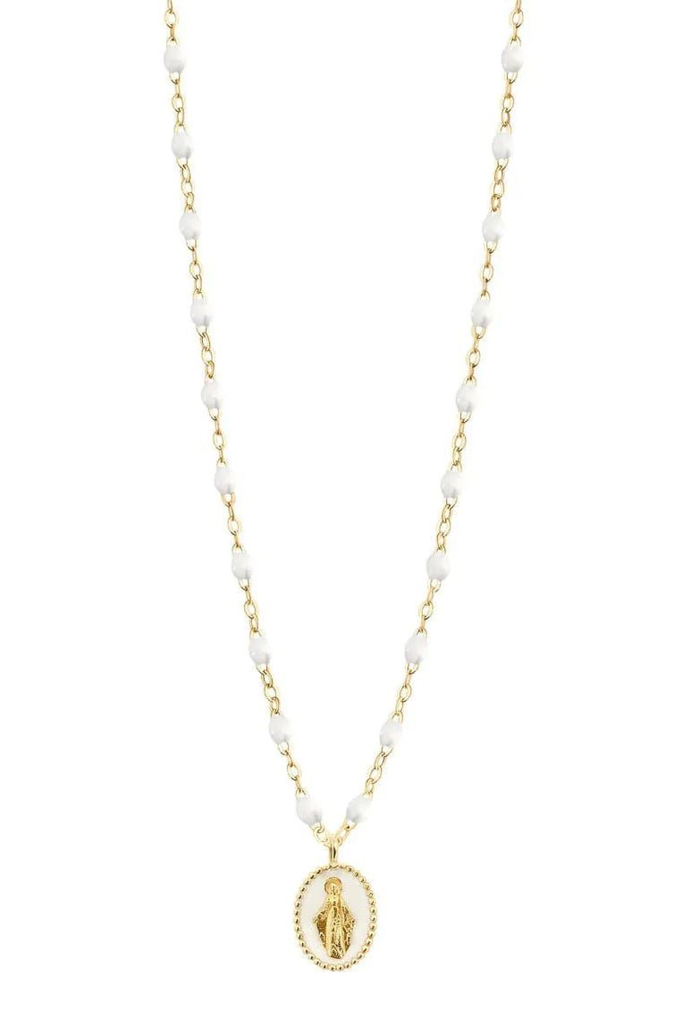 GIGI CLOZEAU-Madone Charm Classic Gigi Necklace - 16.5in - White-