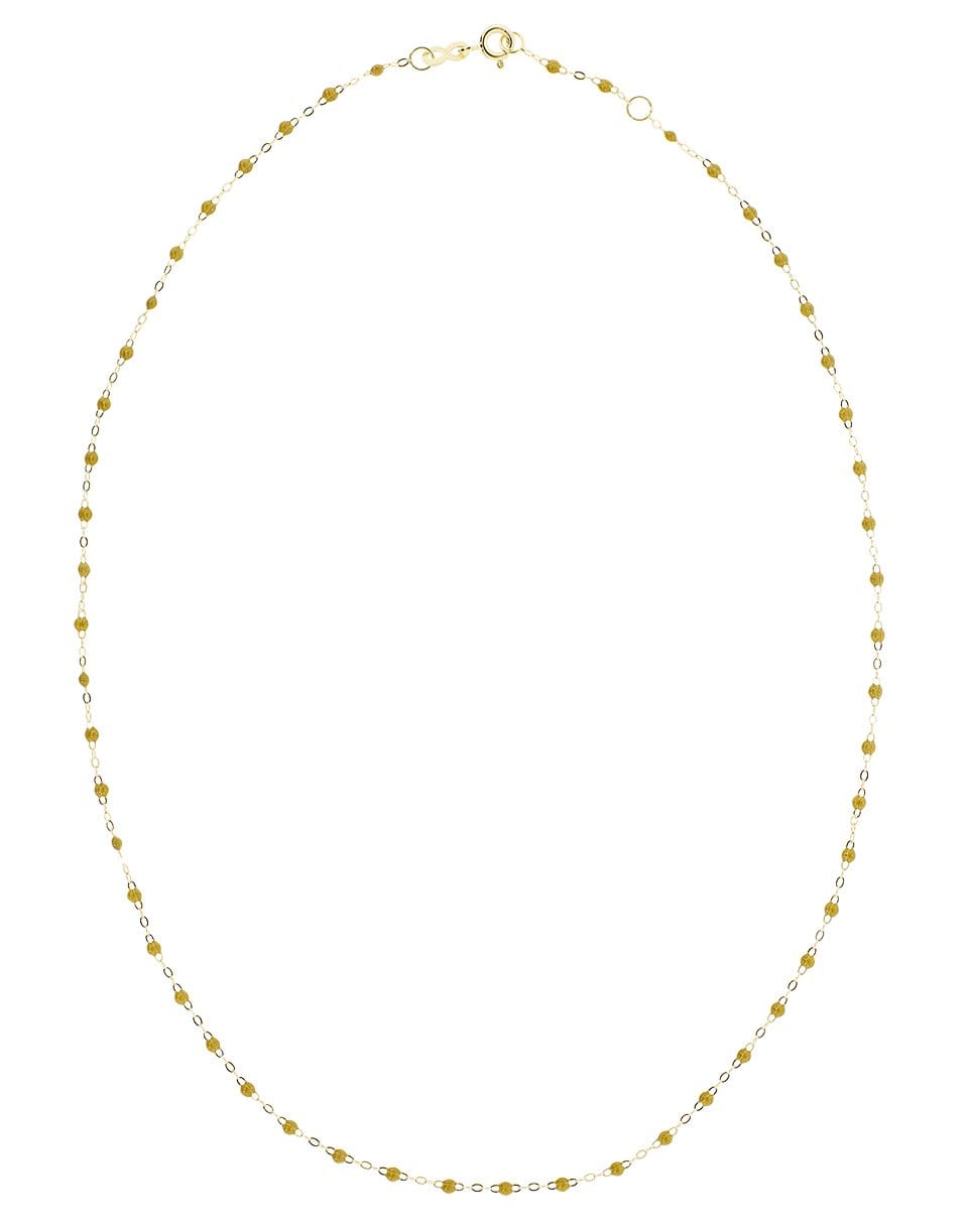 GIGI CLOZEAU-Khaki Green Bead Classic Gigi Necklace-YG/KHKI