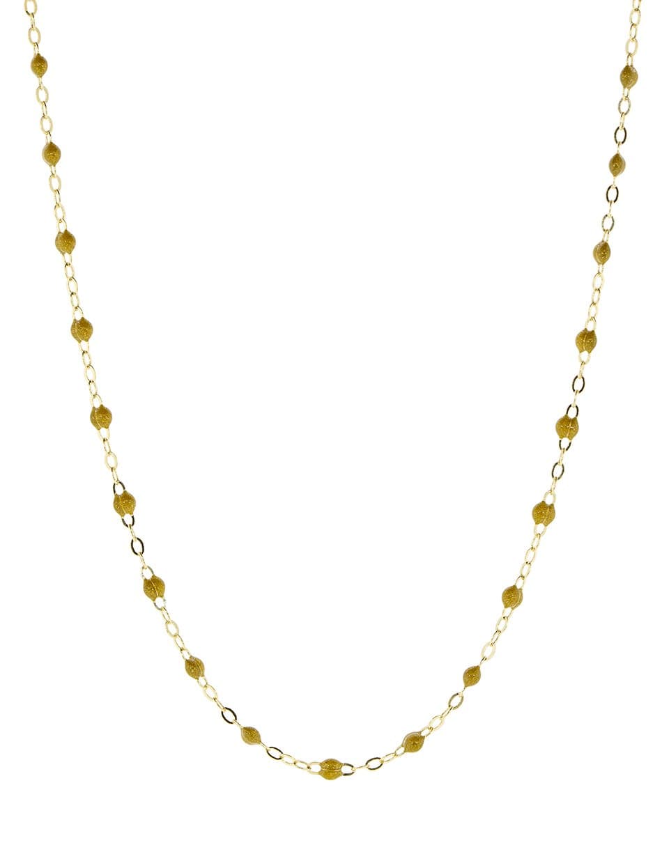 GIGI CLOZEAU-Khaki Green Bead Classic Gigi Necklace-YG/KHKI
