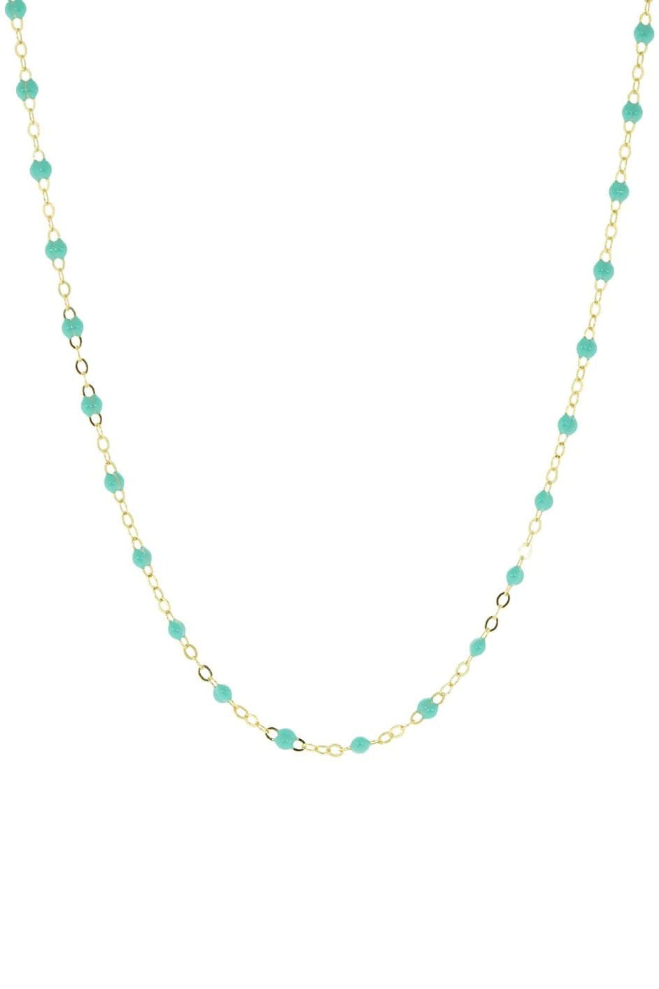 GIGI CLOZEAU-Classic Gigi Necklace - 16.5in - Lagoon-YG/LAGN