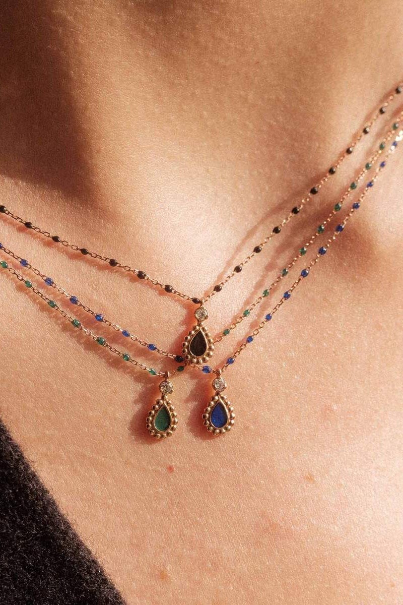 GIGI CLOZEAU-Lucky Cashmere Necklace - 16.5in - Lapis-YG/LAPIS