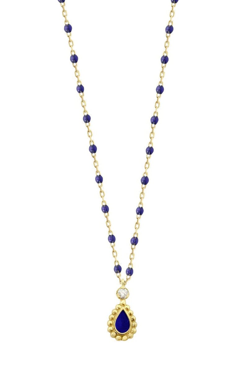GIGI CLOZEAU-Lucky Cashmere Necklace - 16.5in - Lapis-YG/LAPIS