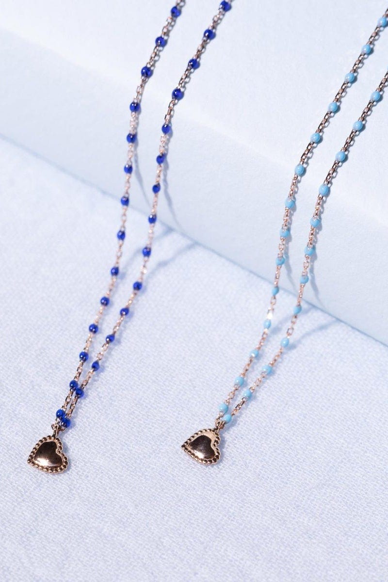 GIGI CLOZEAU-Lucky Heart Mini Gigi Necklace - 15.7in - Lapis-YG/LAPIS