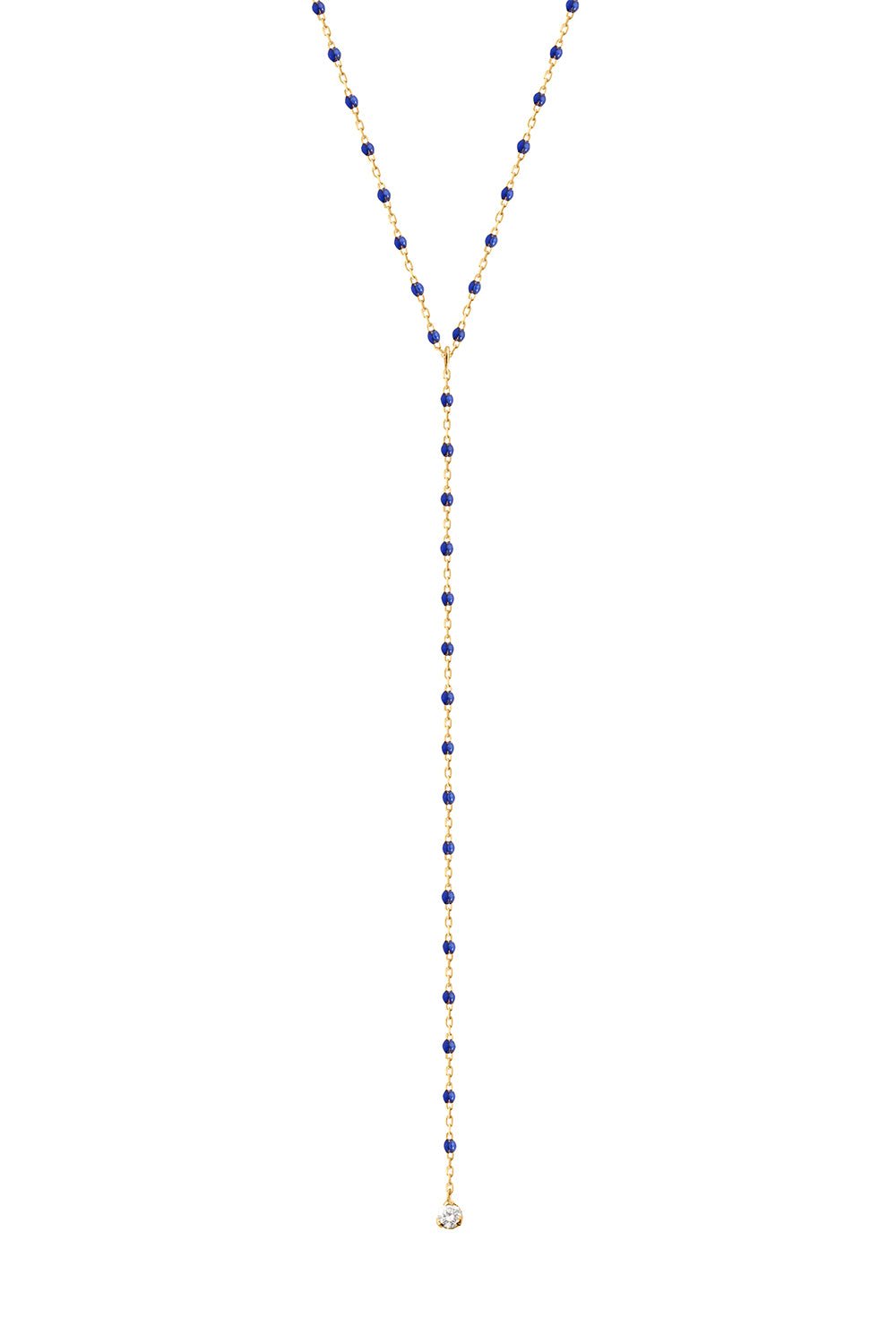 GIGI CLOZEAU-Mini Gigi Y Party Necklace - 19.7in - Lapis-YG/LAPIS