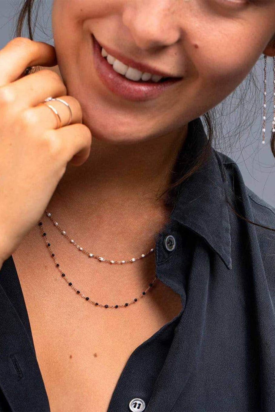 GIGI CLOZEAU-Classic Gigi Necklace - 16.5in - Silver-YG/SLVR