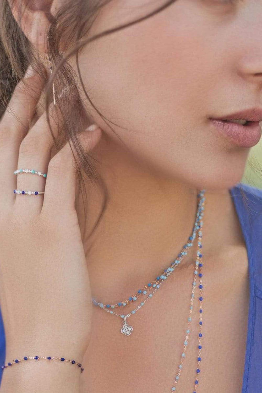 GIGI CLOZEAU-Classic Gigi Necklace - 24in - Turquoise-YG/TURQ