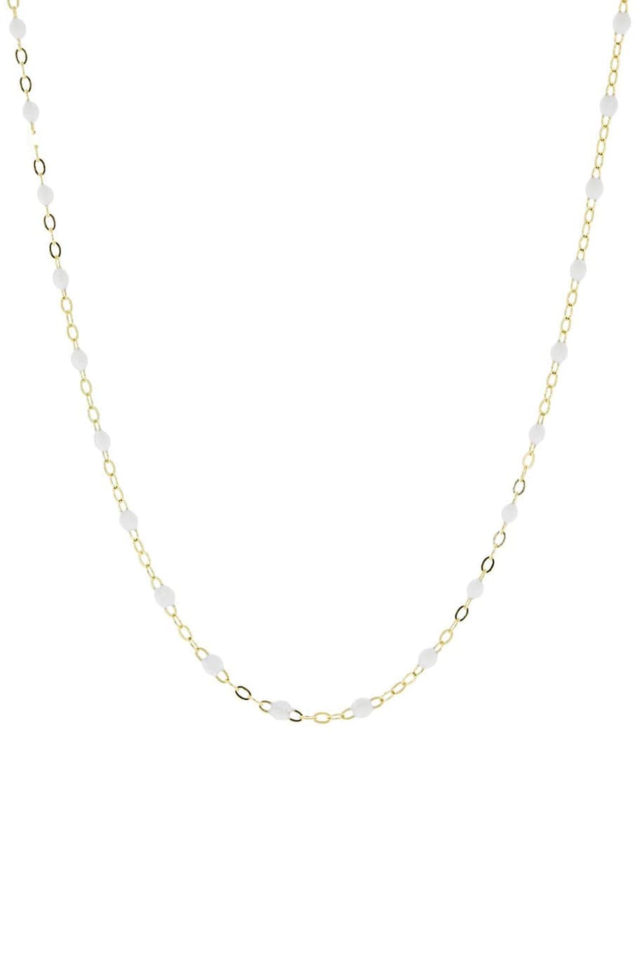 GIGI CLOZEAU-White Bead Classic Gigi Sautoir Necklace-YG/WHITE