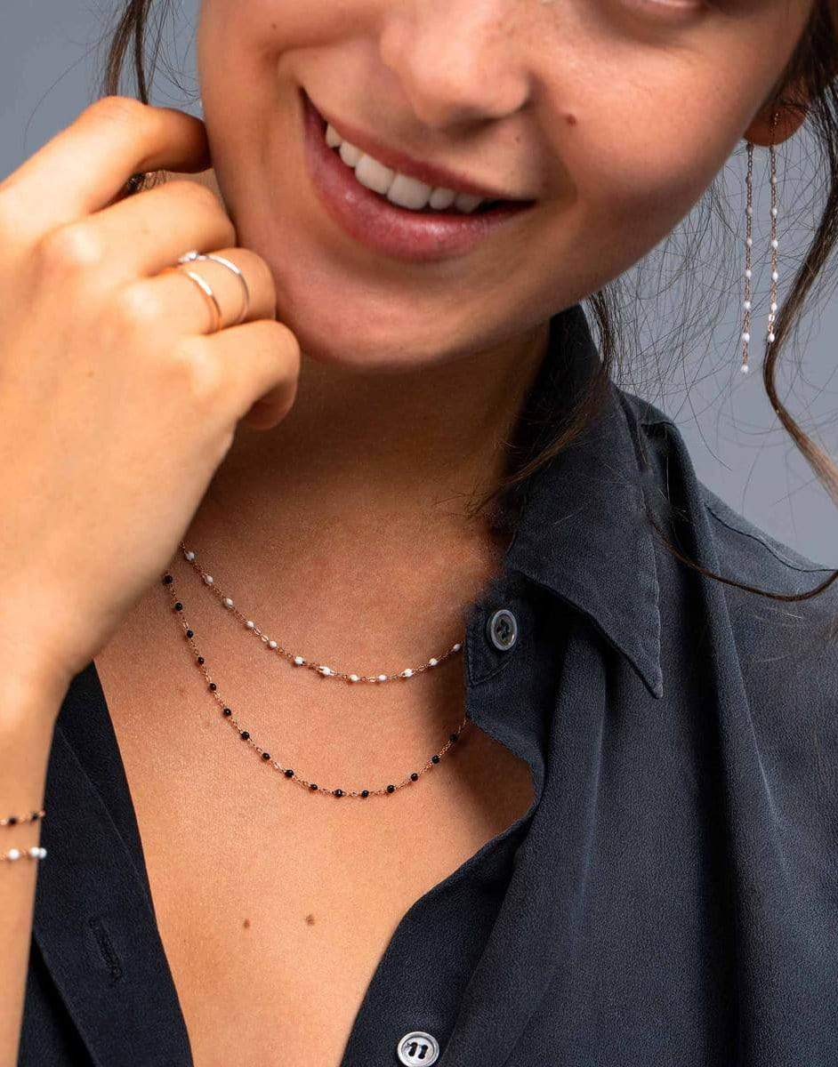 GIGI CLOZEAU-Classic Gigi Necklace - 16.5in - White-YG/WHT