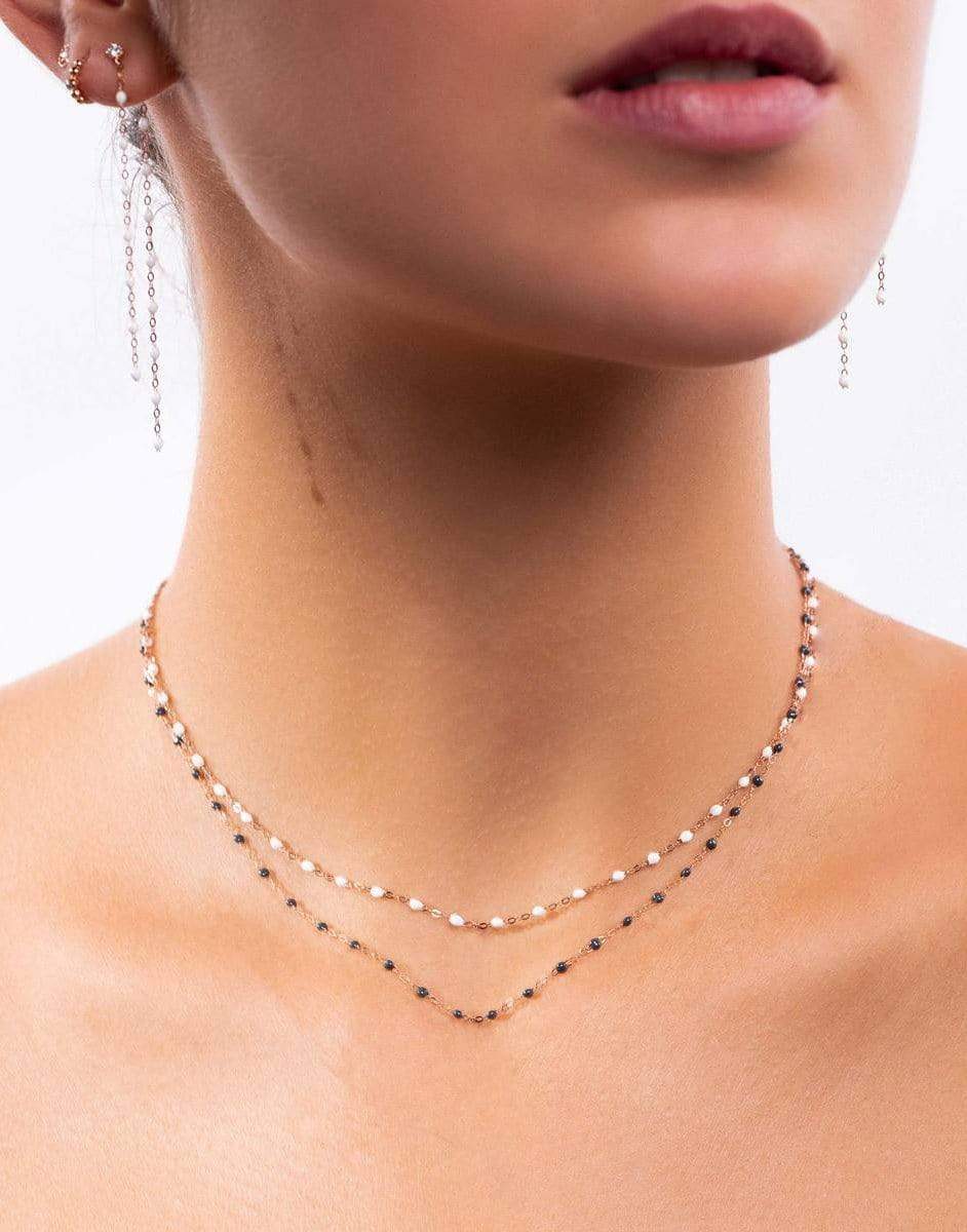GIGI CLOZEAU-Classic Gigi Necklace - 16.5in - White-YG/WHT