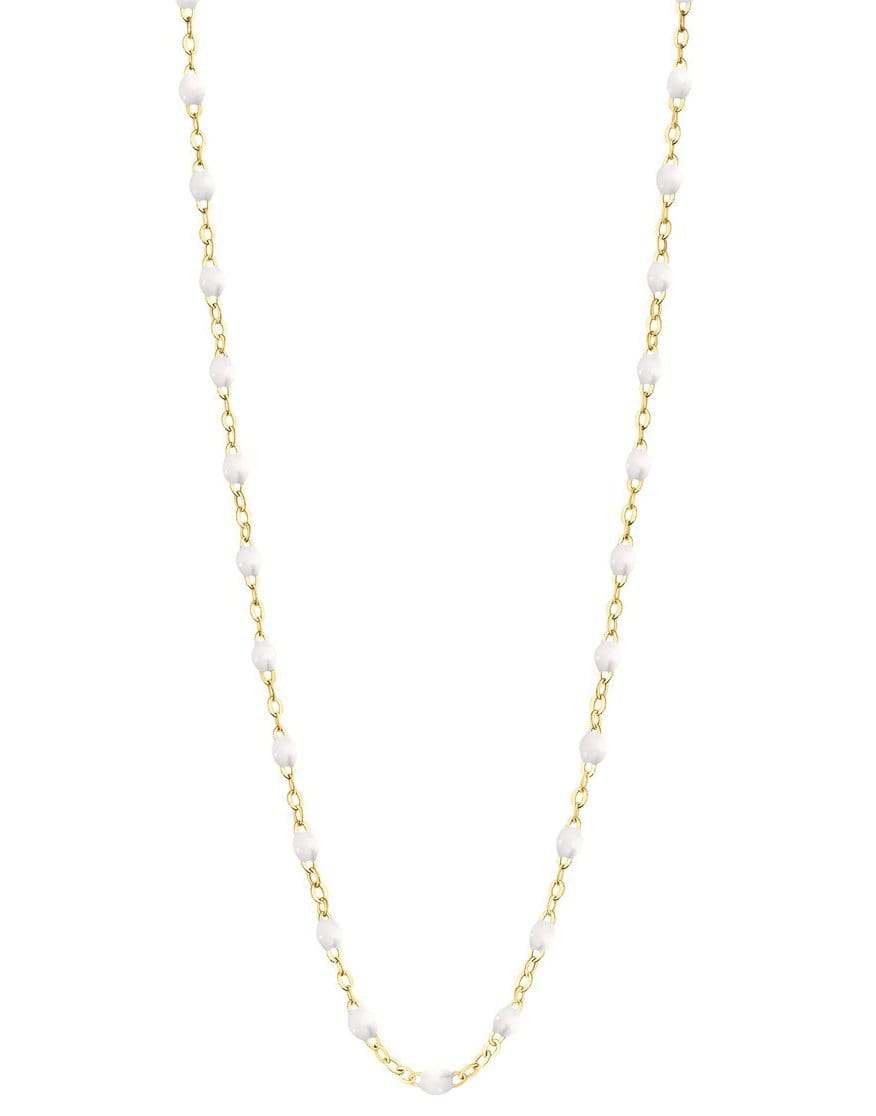 GIGI CLOZEAU-Classic Gigi Necklace - 16.5in - White-YG/WHT