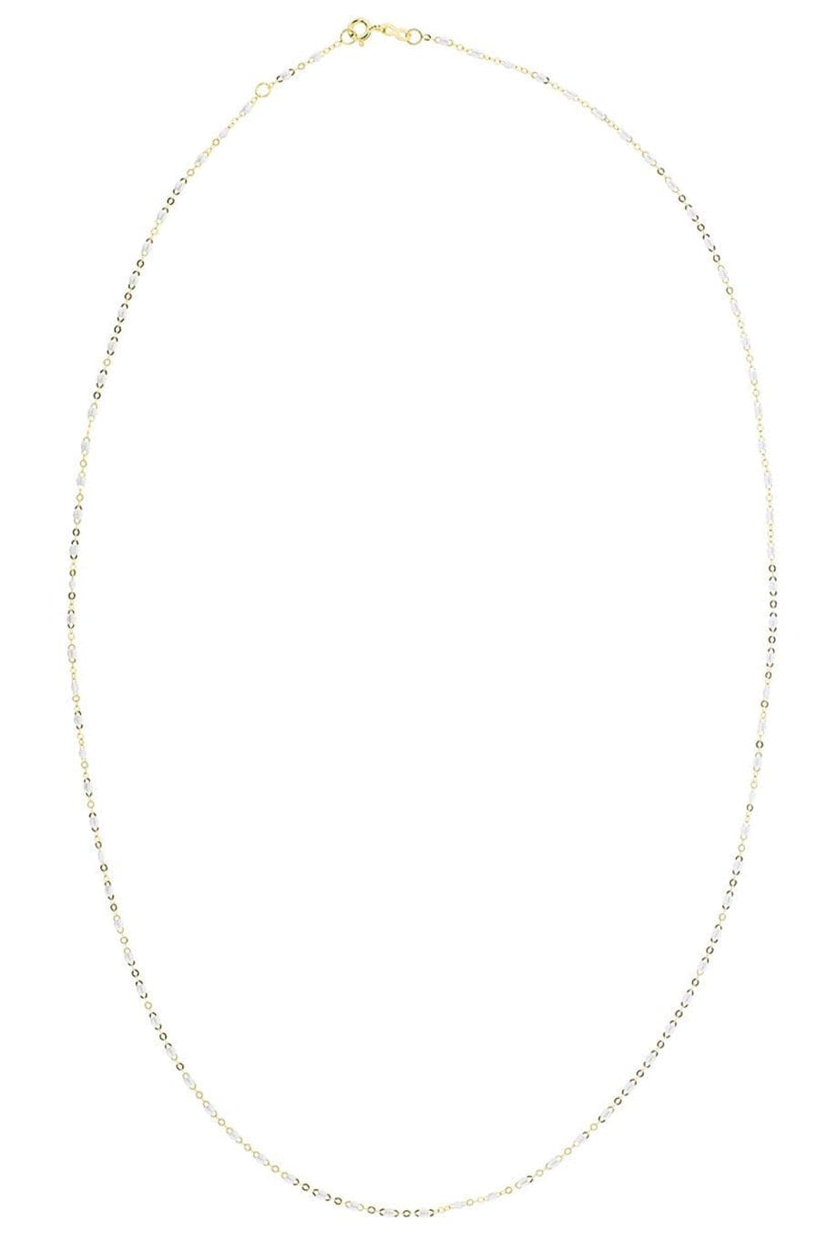 GIGI CLOZEAU-White Bead Classic Gigi 20in Necklace-YG/WHT