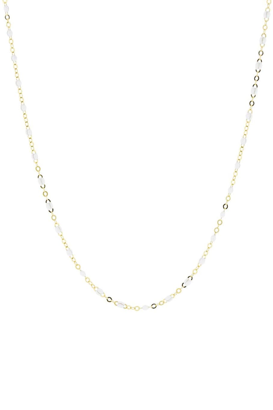 GIGI CLOZEAU-White Bead Classic Gigi 20in Necklace-YG/WHT