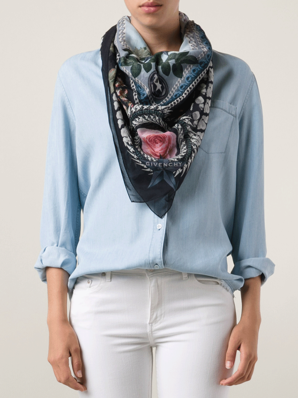 GIVENCHY-Roses And Chains Scarf-