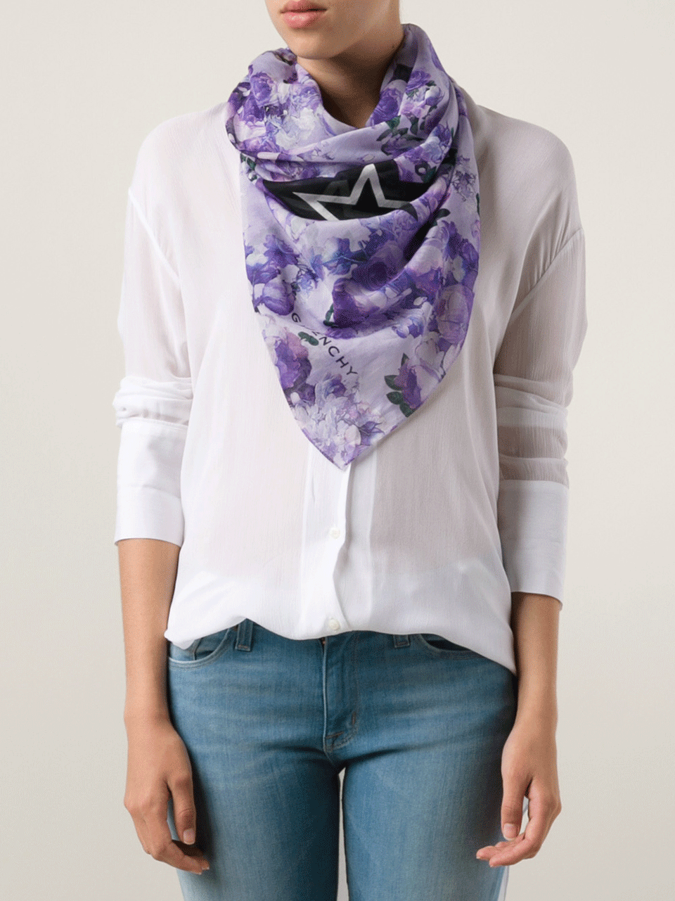 GIVENCHY-Roses And Stars Scarf-