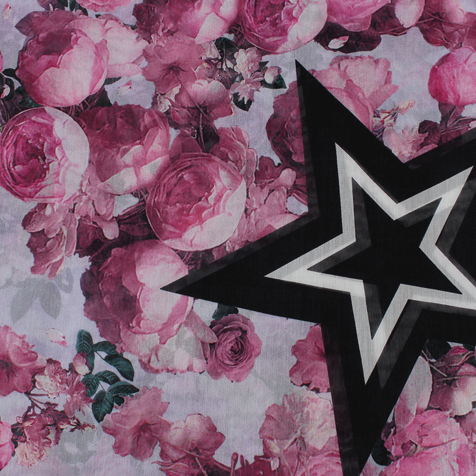 GIVENCHY-Roses And Stars Scarf-
