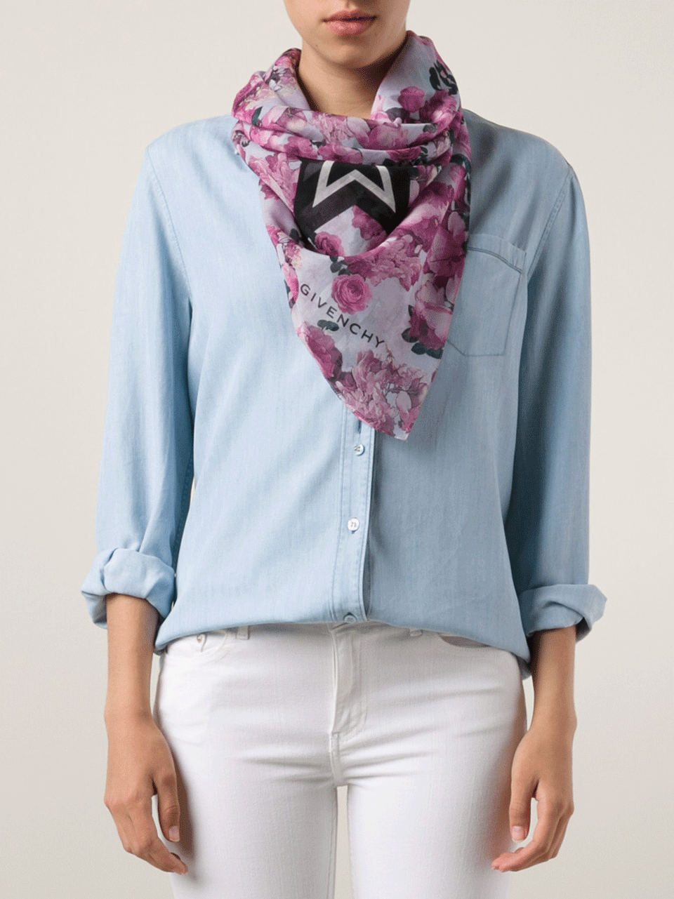 GIVENCHY-Roses And Stars Scarf-