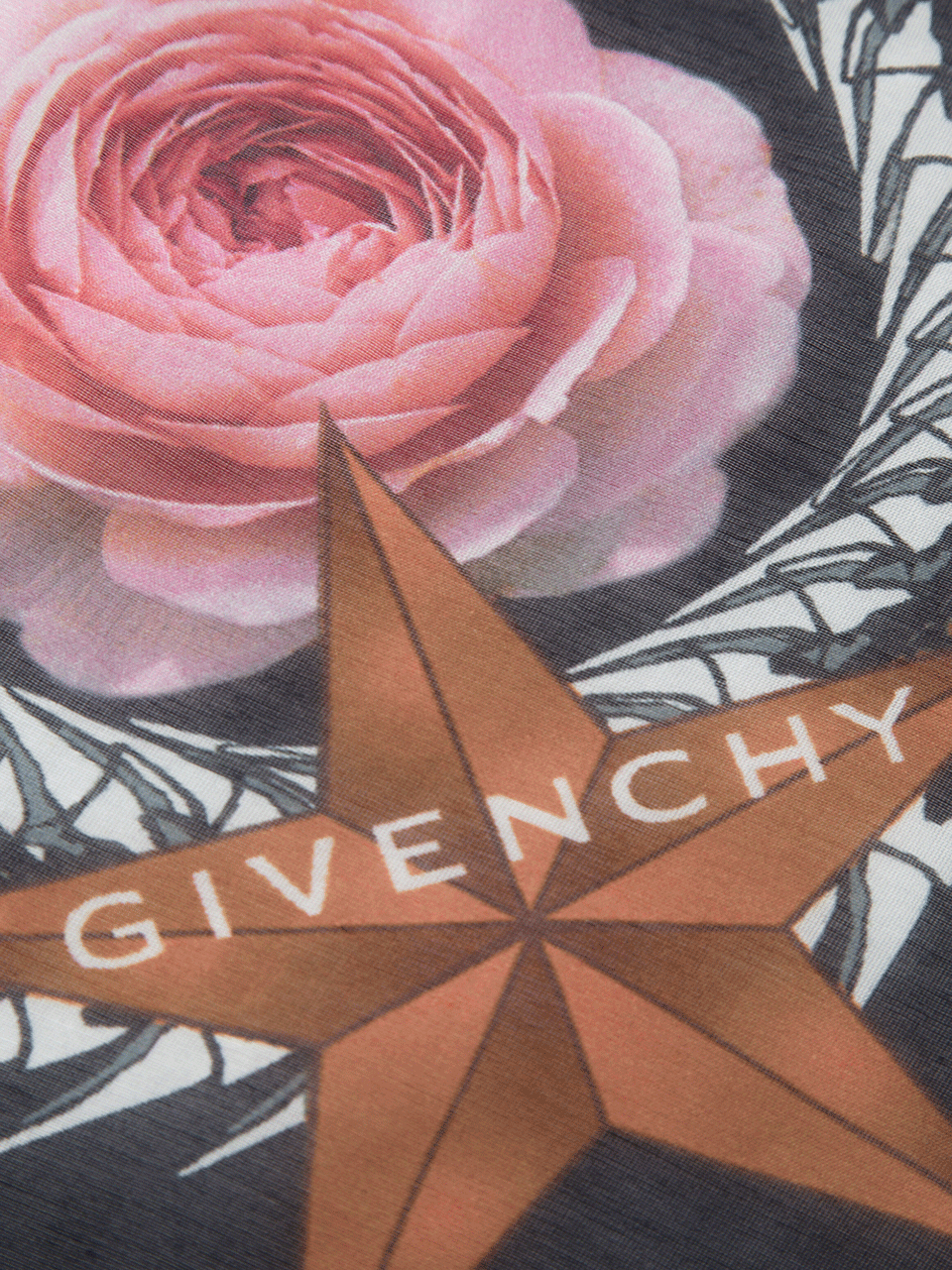 GIVENCHY-Paradise Flower Scarf-PNK/BLK