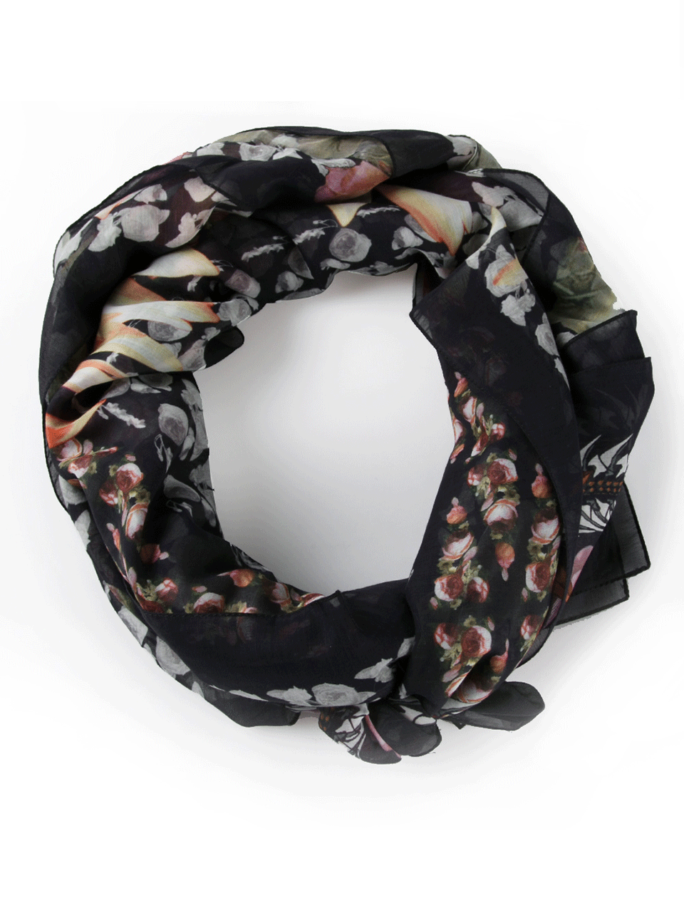 GIVENCHY-Paradise Flower Scarf-PNK/BLK