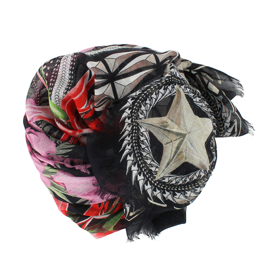 GIVENCHY-Paradise Flower Scarf-PNK/BLK