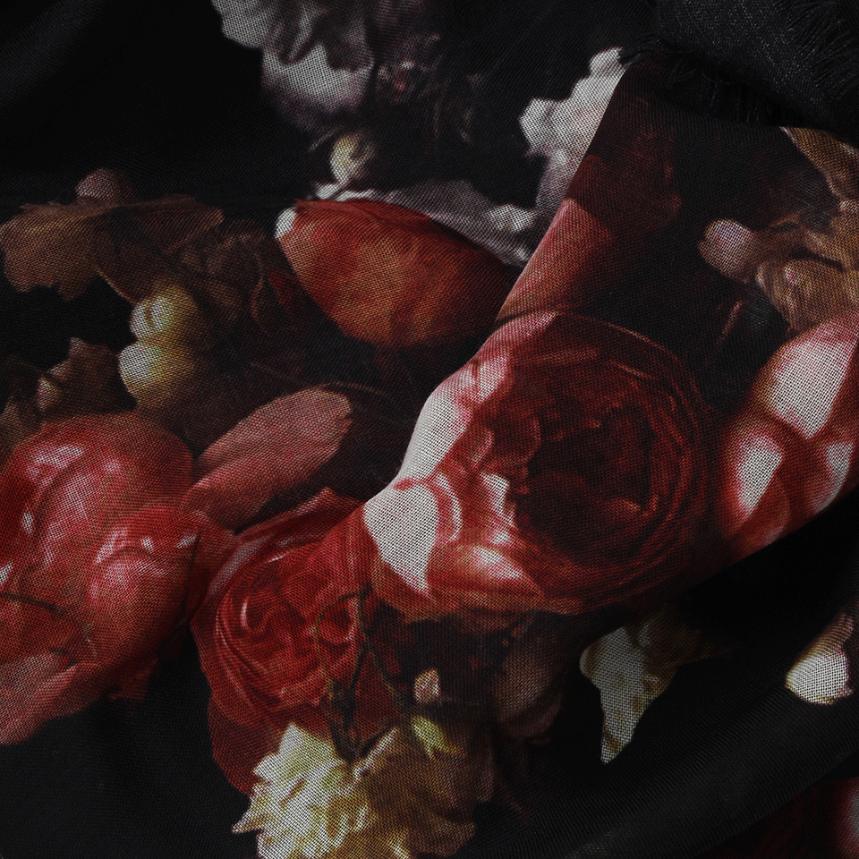 GIVENCHY-Flower Bouquet Scarf-RED