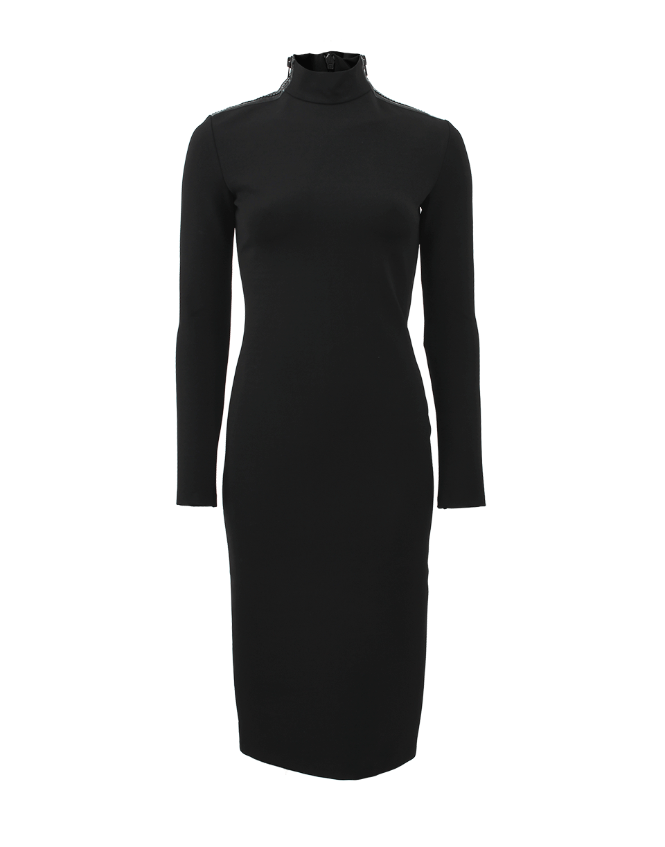 GIVENCHY-Turtleneck Zip Shoulder Dress-