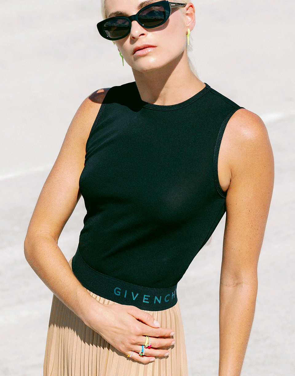 GIVENCHY-GIVENCHY Waistband Pleated Dress-