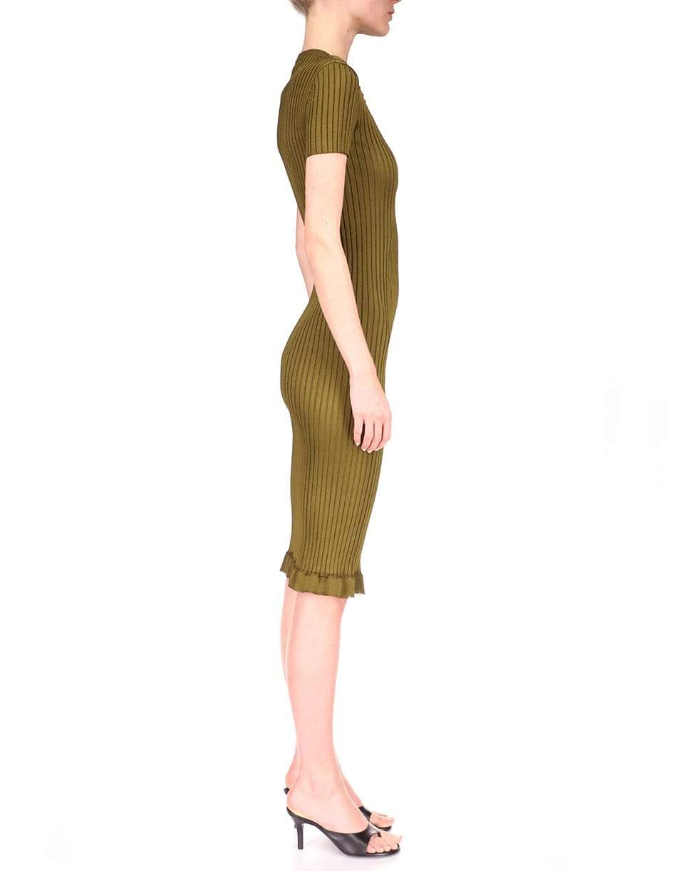 GIVENCHY-Short Sleeve Midi Knit Dress with Neck Chain-