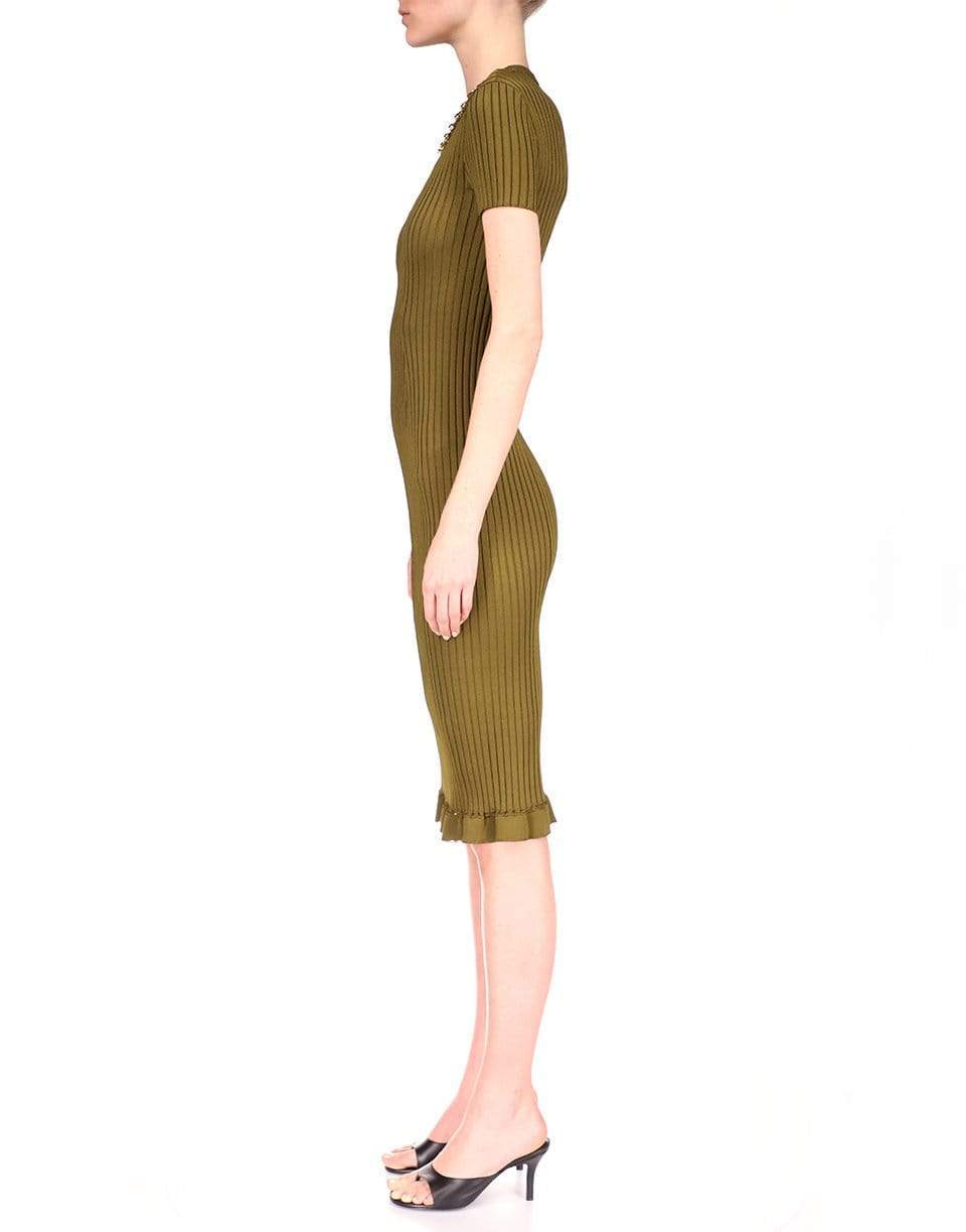 GIVENCHY-Short Sleeve Midi Knit Dress with Neck Chain-