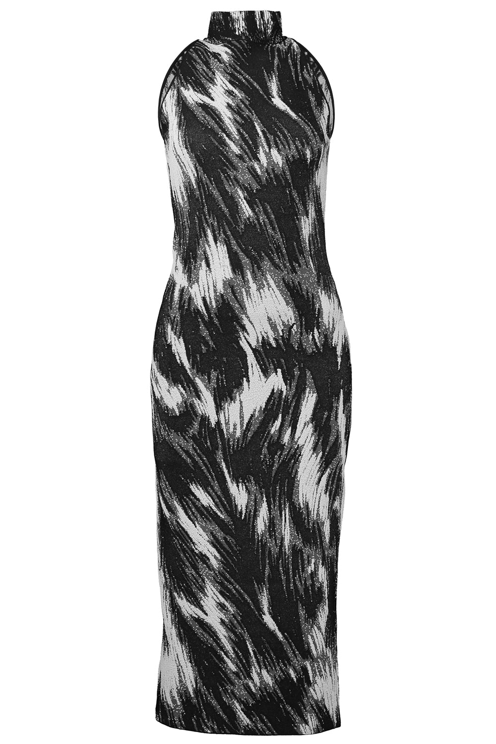 High Neck Knit Dress-GREY MIX-XS-CLOTHINGDRESSCASUAL-GIVENCHY