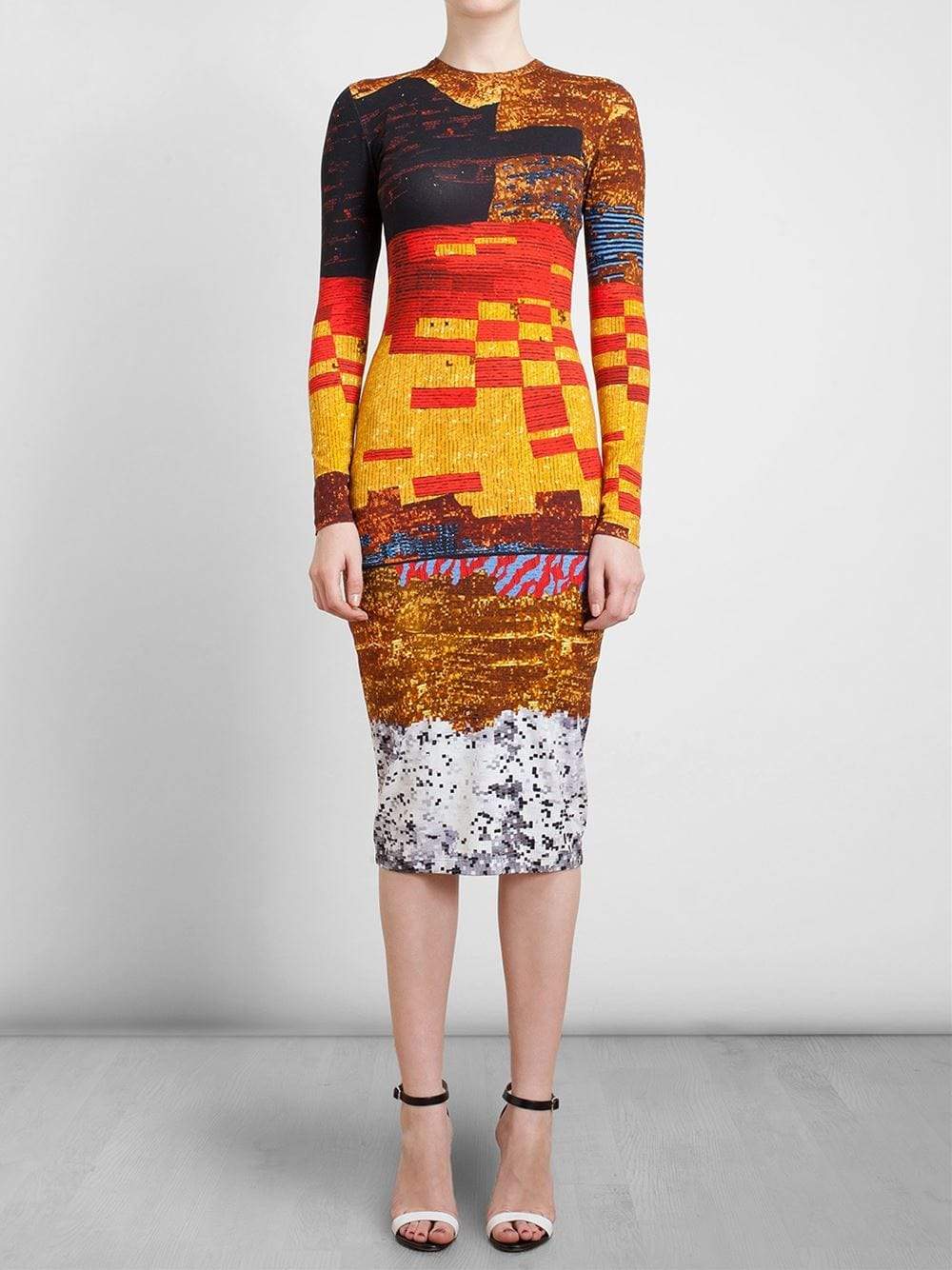 GIVENCHY-Mosaic Pixel Print Dress-