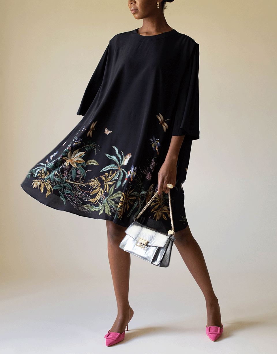 GIVENCHY-Elbow Sleeve Rainbow Print T-Shirt Dress-