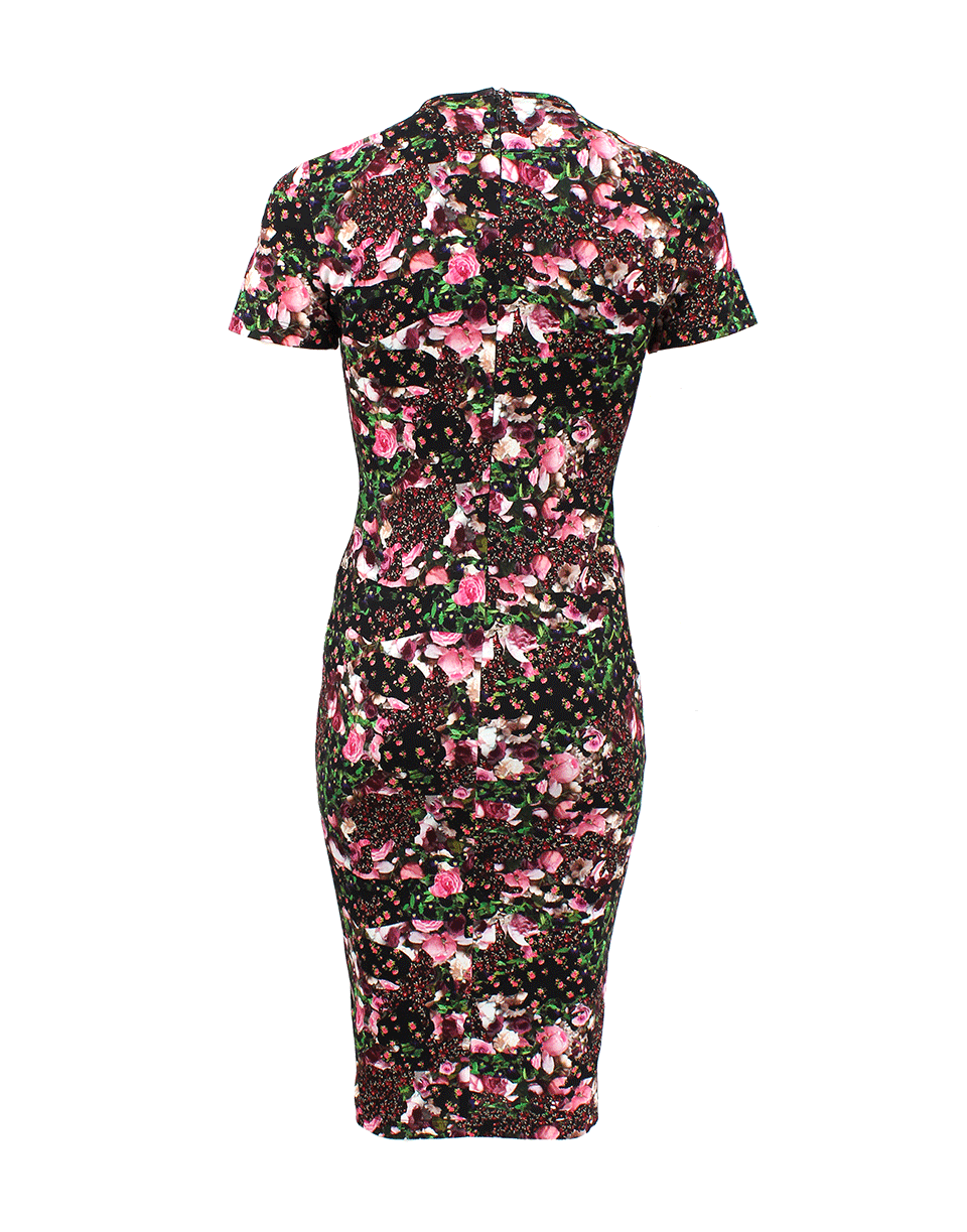 GIVENCHY-Crewneck Flower Print Dress-
