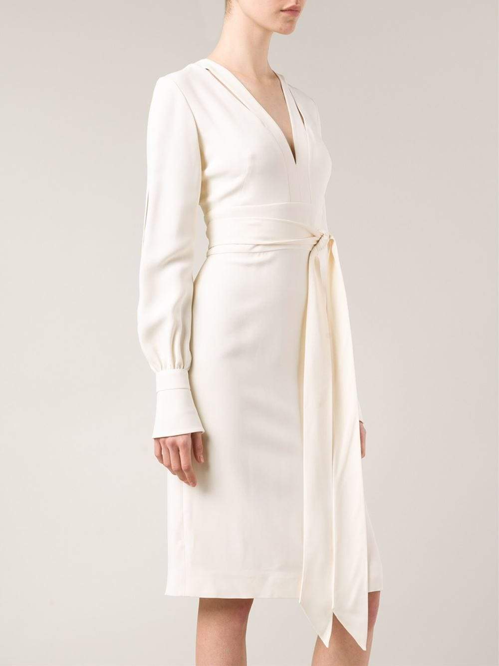 GIVENCHY-Slit Neckline Dress-
