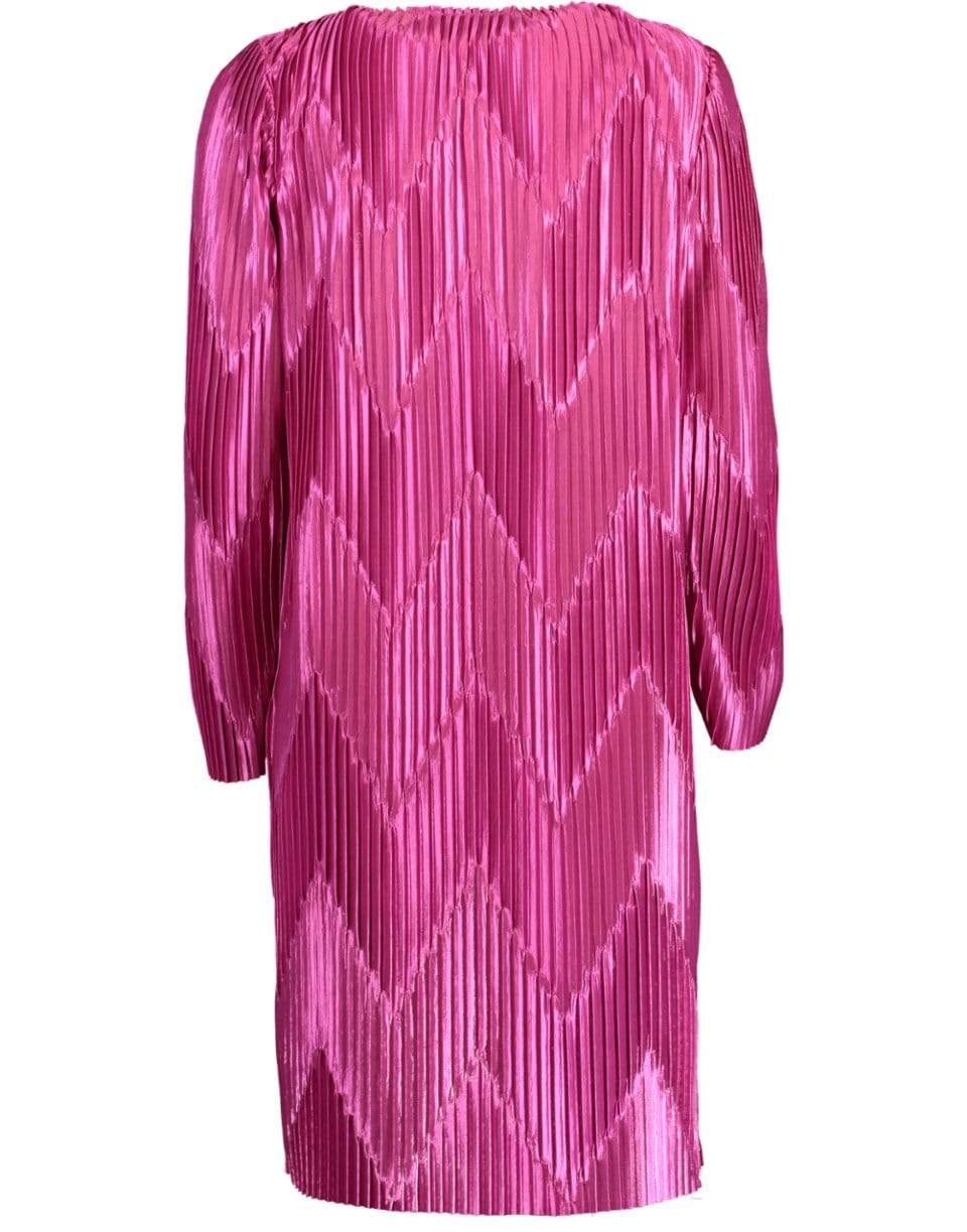 GIVENCHY-Long Sleeve Plisse Dress-PINK