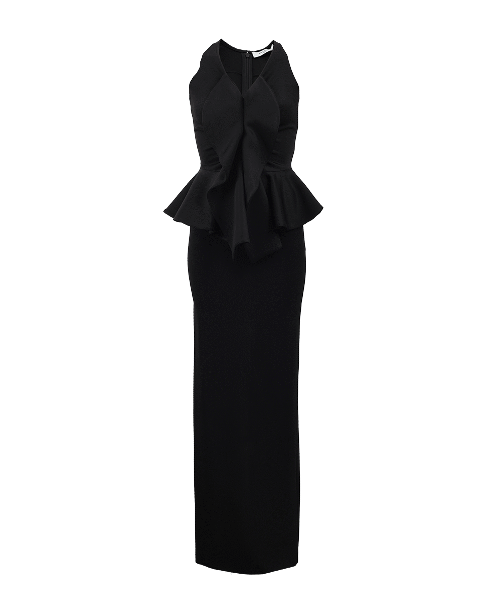 GIVENCHY-Gown With Peplum Front-BLACK