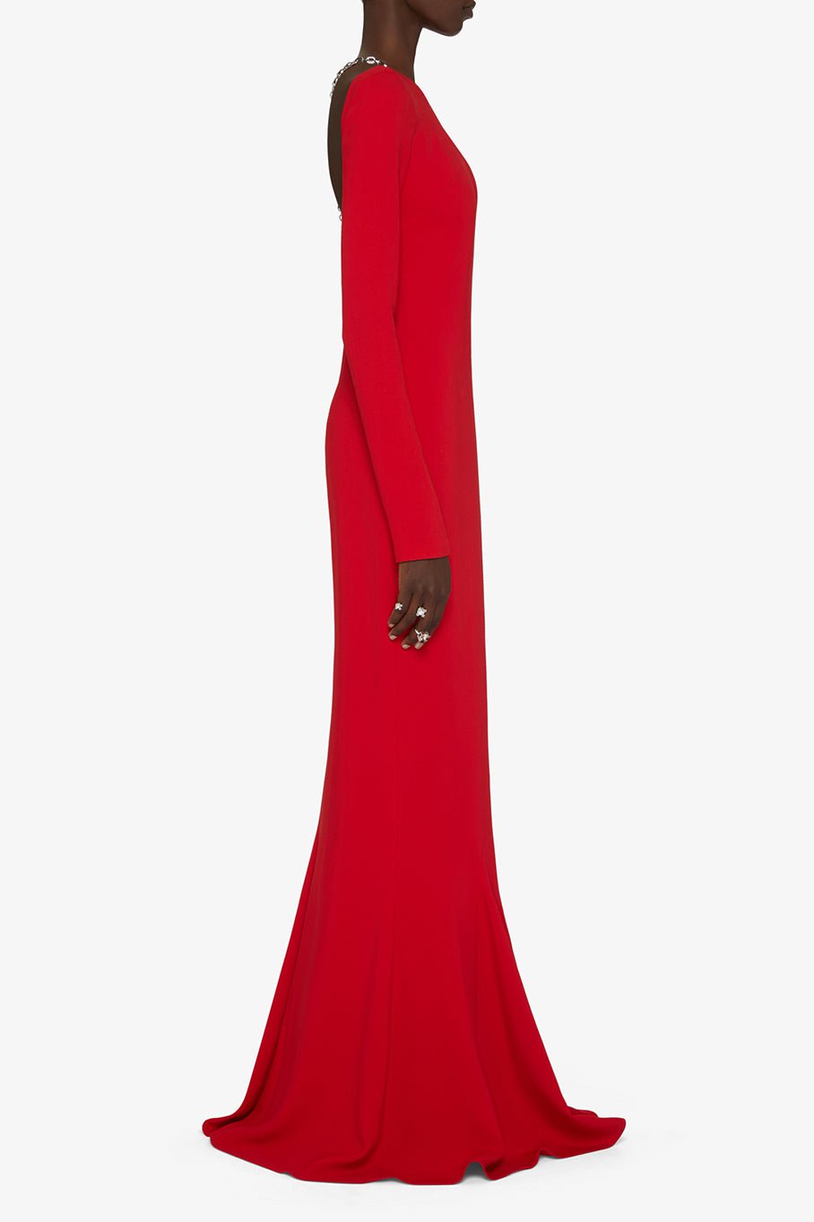 GIVENCHY-Long Sleeve Dress W/ Chain-