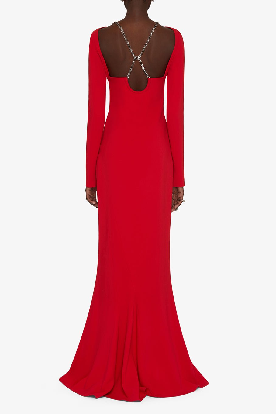 GIVENCHY-Long Sleeve Dress W/ Chain-