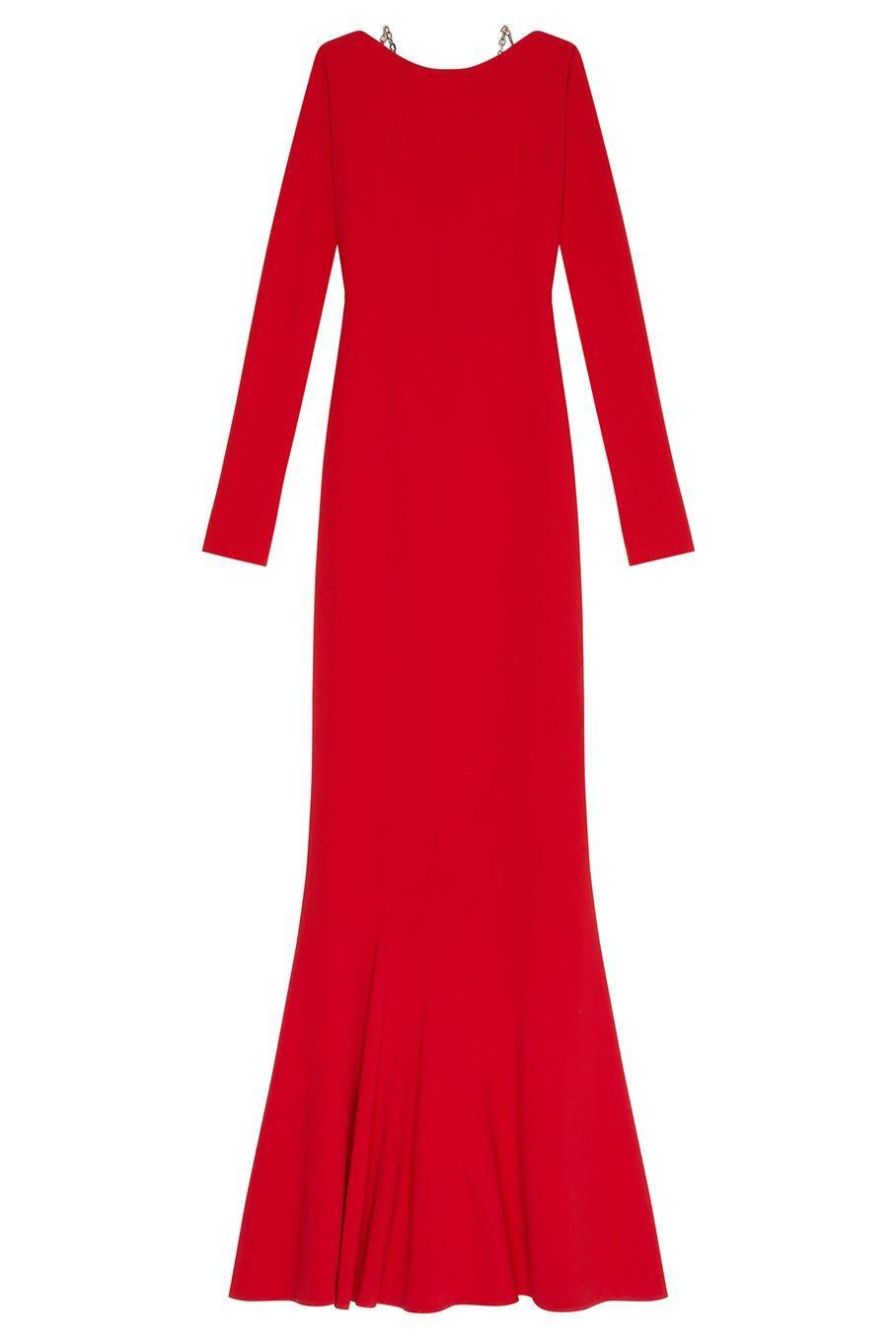 GIVENCHY-Long Sleeve Dress W/ Chain-