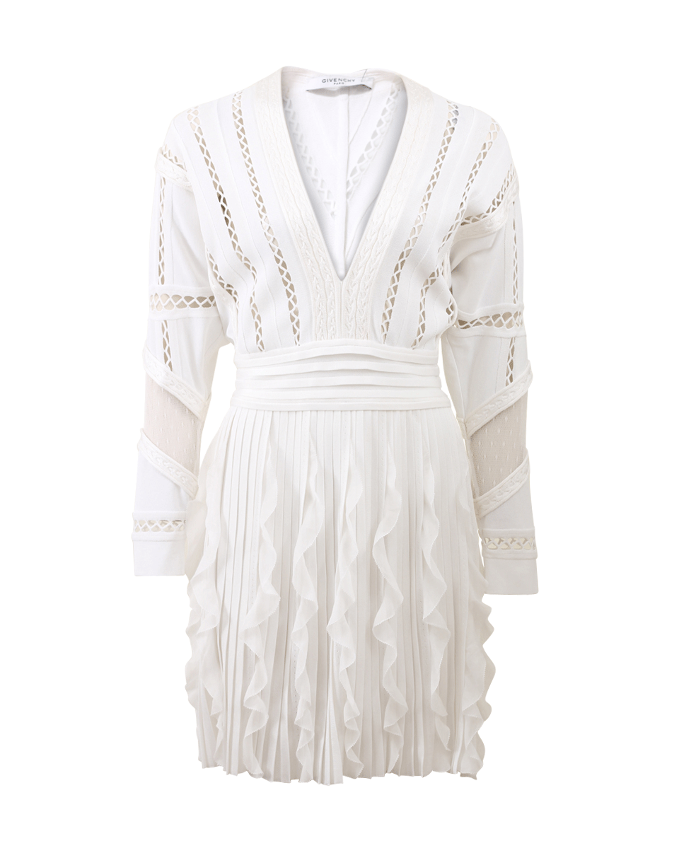 GIVENCHY-Lace Knit Dress-WHITE