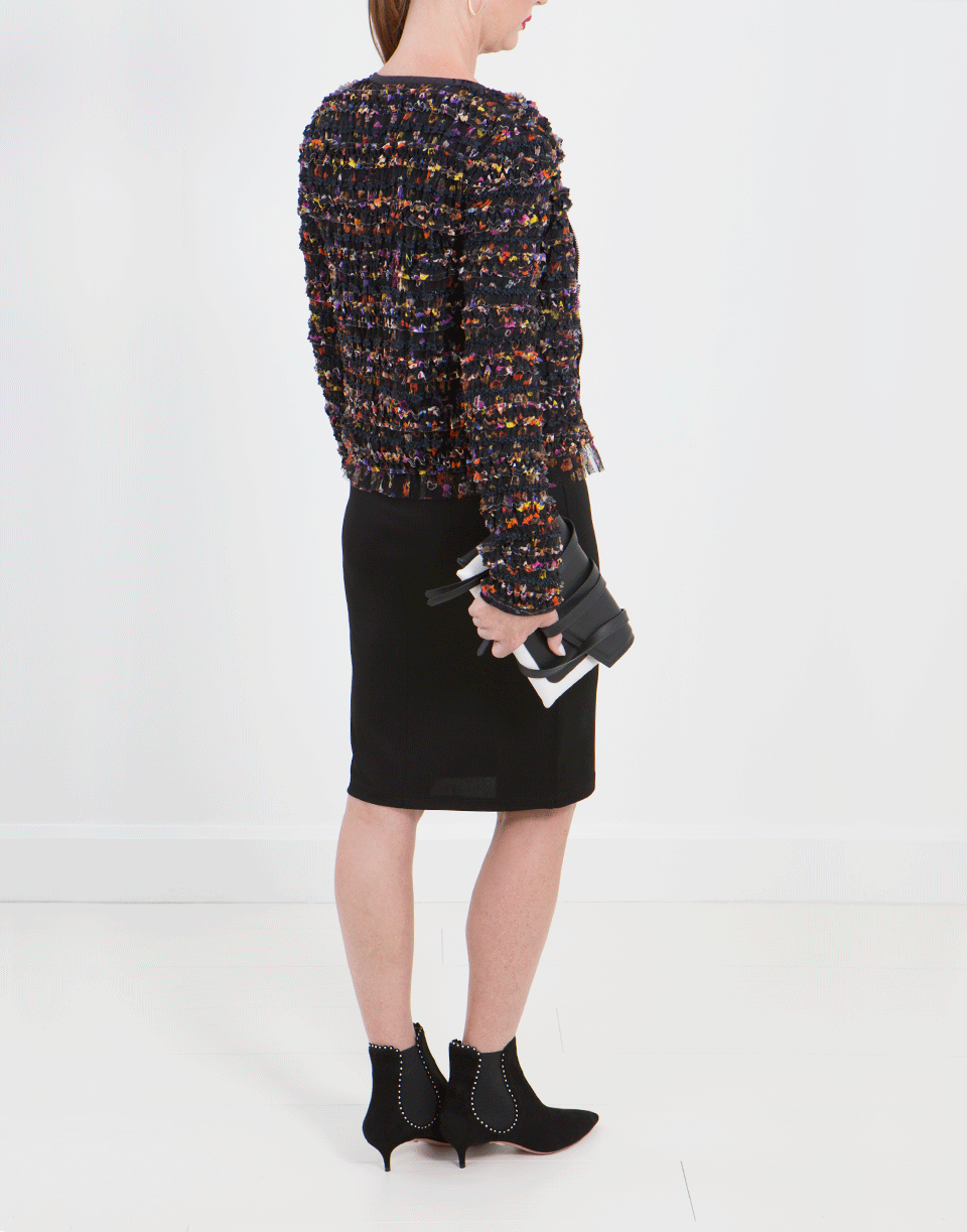 GIVENCHY-Pansy Print Tulle Jacket-